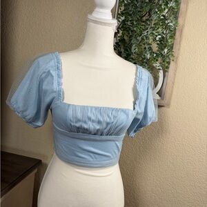 Fashion Nova Light Blue Crop Top